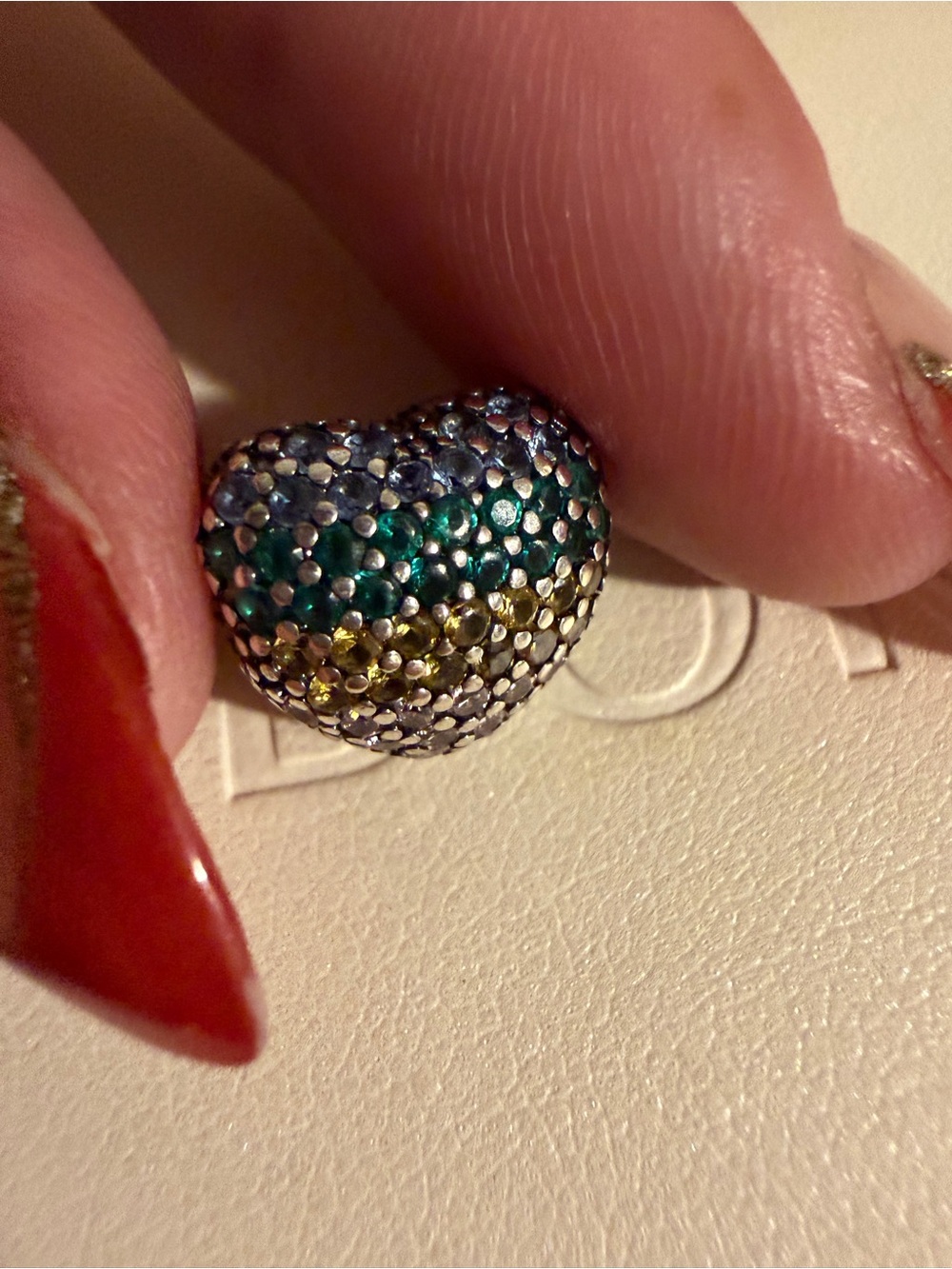 Pandora Rainbow Pave Heart Clip
